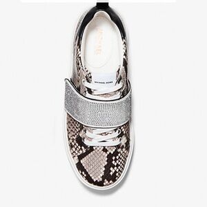 New women Michael kors snake animal print sneaker size9with glittery diamond